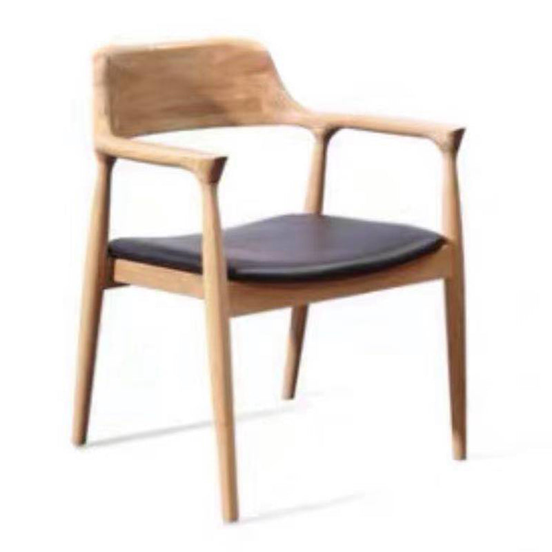 Contemporary Style Dining Chair Solid Wood Open Back Dining Side Chair for Restaurant