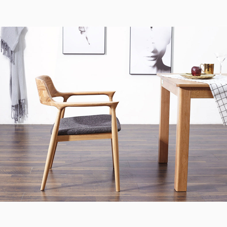 Contemporary Style Dining Chair Solid Wood Open Back Dining Side Chair for Restaurant