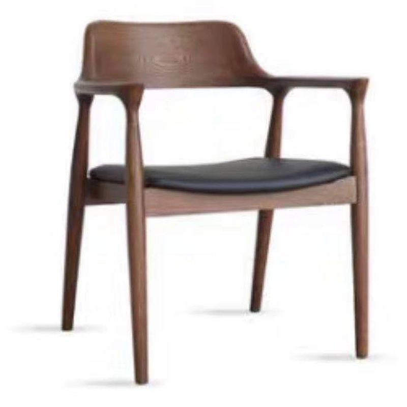 Contemporary Style Dining Chair Solid Wood Open Back Dining Side Chair for Restaurant