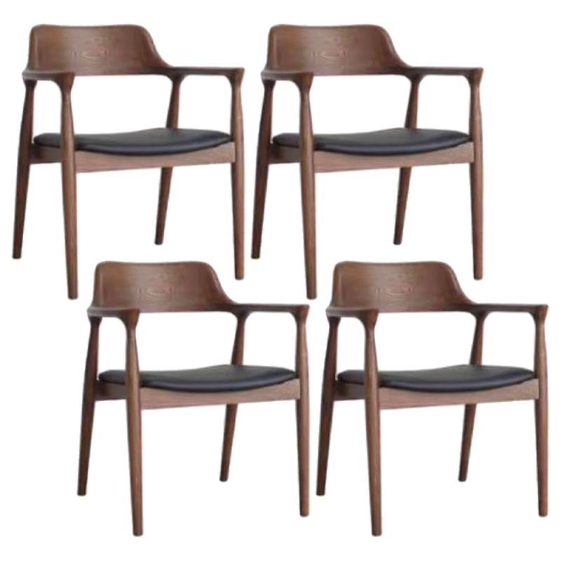 Contemporary Style Dining Chair Solid Wood Open Back Dining Side Chair for Restaurant