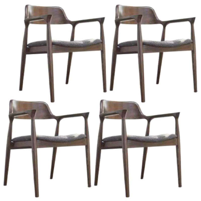 Contemporary Style Dining Chair Solid Wood Open Back Dining Side Chair for Restaurant