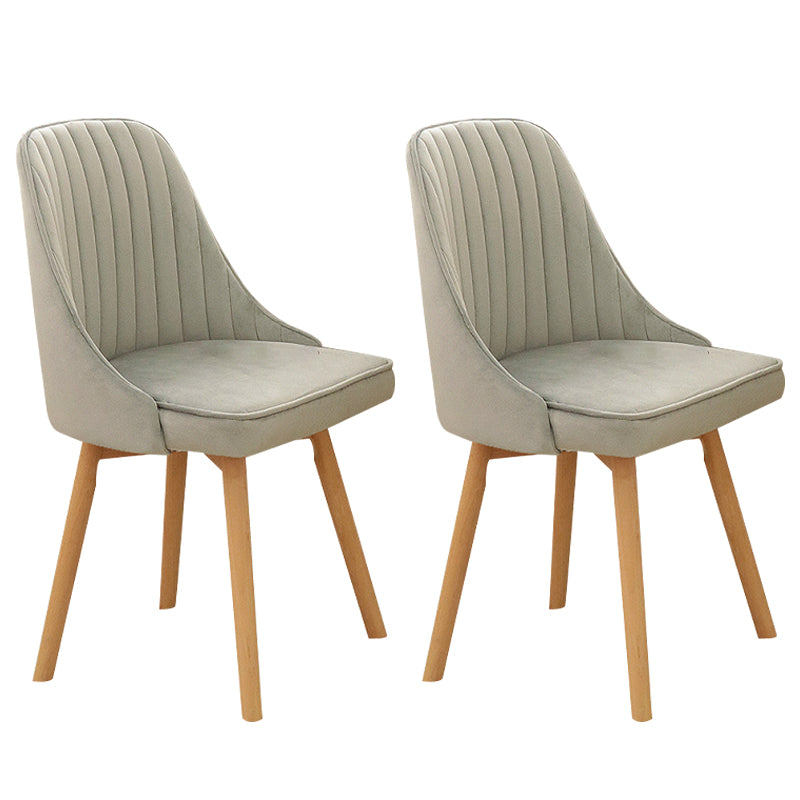 Modern Wooden Chairs Upholstered Solid Back Armless Chair for Home Use