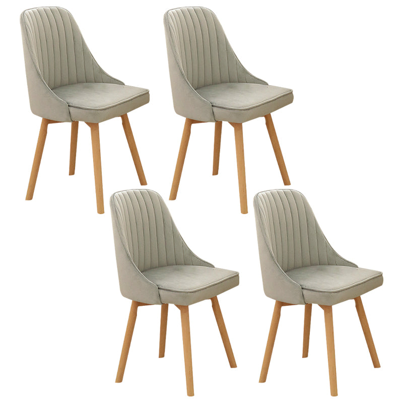 Modern Wooden Chairs Upholstered Solid Back Armless Chair for Home Use