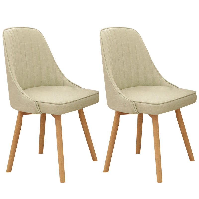 Modern Wooden Chairs Upholstered Solid Back Armless Chair for Home Use