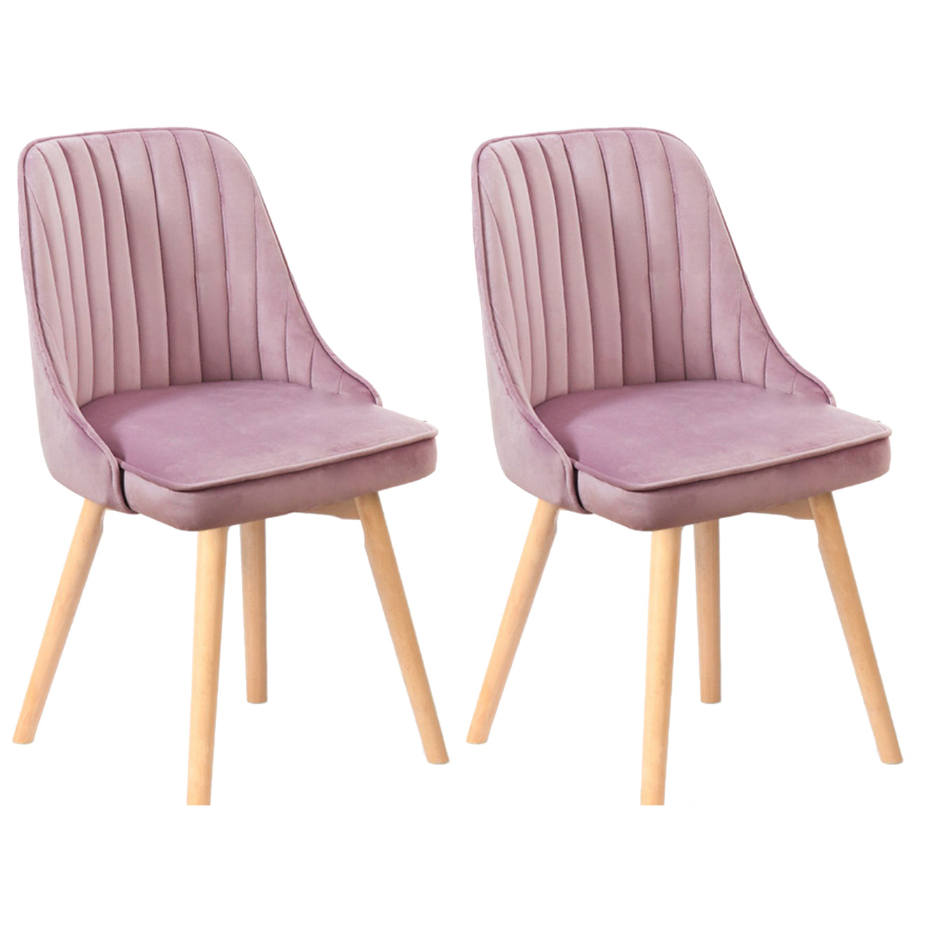 Modern Wooden Chairs Upholstered Solid Back Armless Chair for Home Use