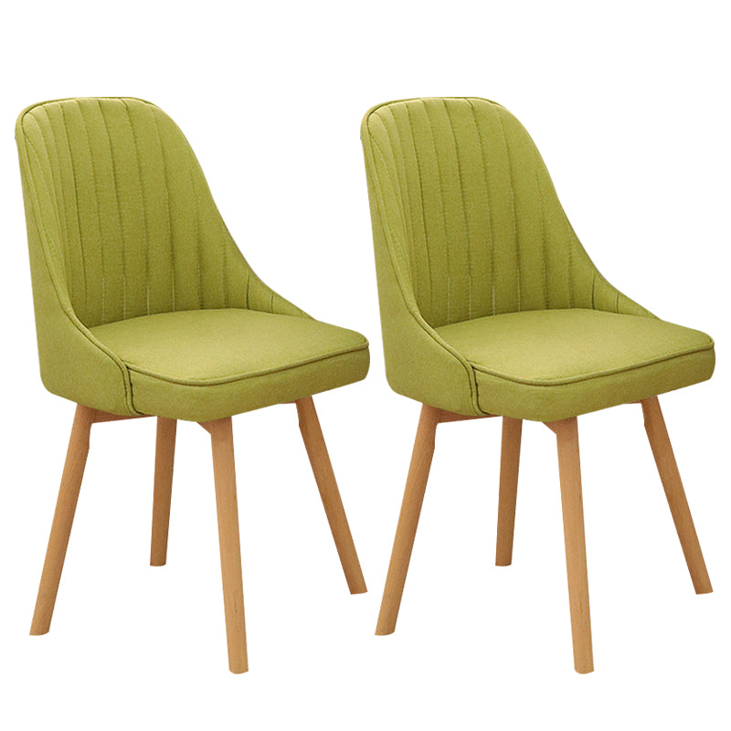 Modern Wooden Chairs Upholstered Solid Back Armless Chair for Home Use