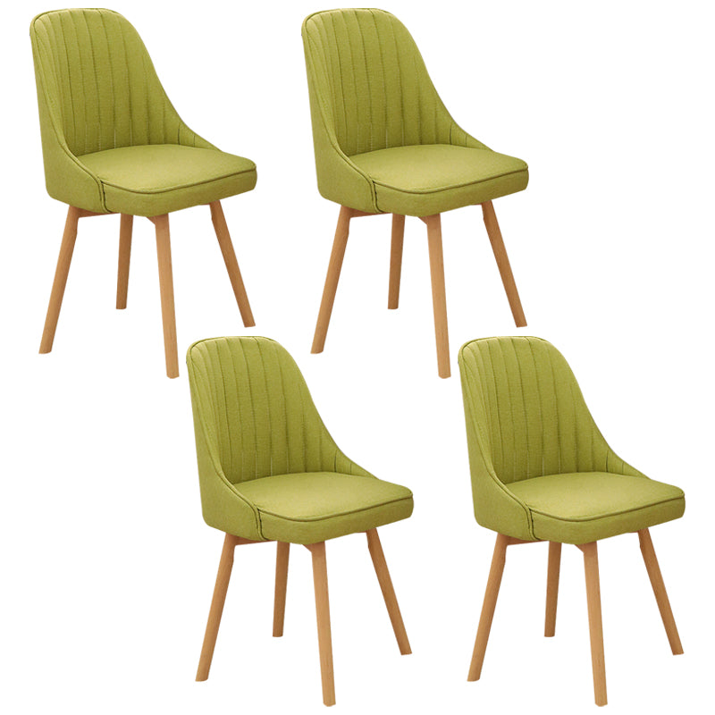 Modern Wooden Chairs Upholstered Solid Back Armless Chair for Home Use