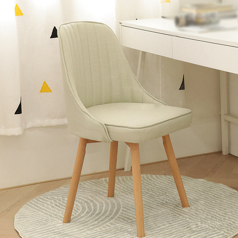 Modern Wooden Chairs Upholstered Solid Back Armless Chair for Home Use