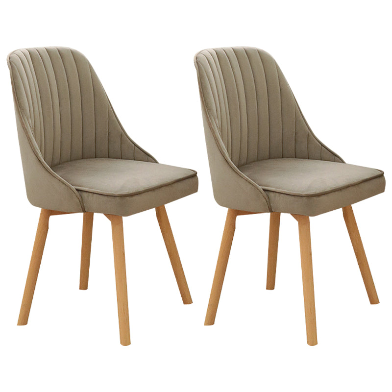 Modern Wooden Chairs Upholstered Solid Back Armless Chair for Home Use