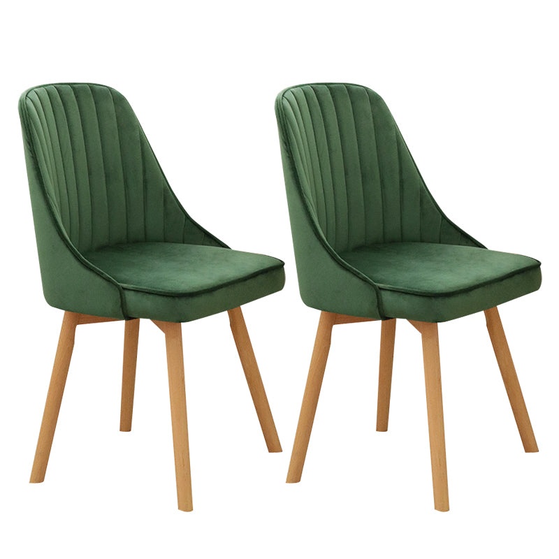 Modern Wooden Chairs Upholstered Solid Back Armless Chair for Home Use