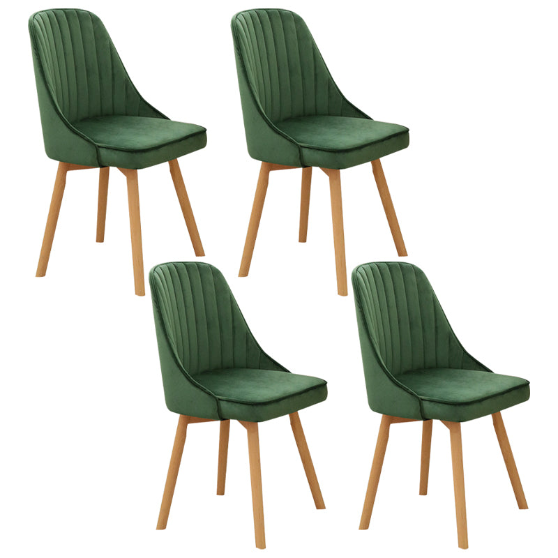 Modern Wooden Chairs Upholstered Solid Back Armless Chair for Home Use