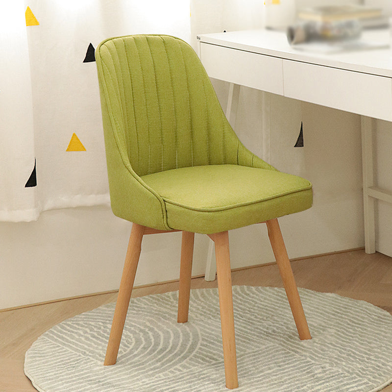 Modern Wooden Chairs Upholstered Solid Back Armless Chair for Home Use