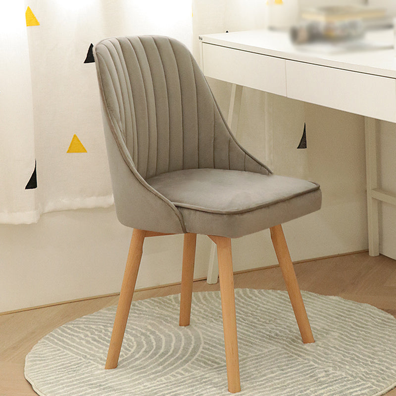 Modern Wooden Chairs Upholstered Solid Back Armless Chair for Home Use