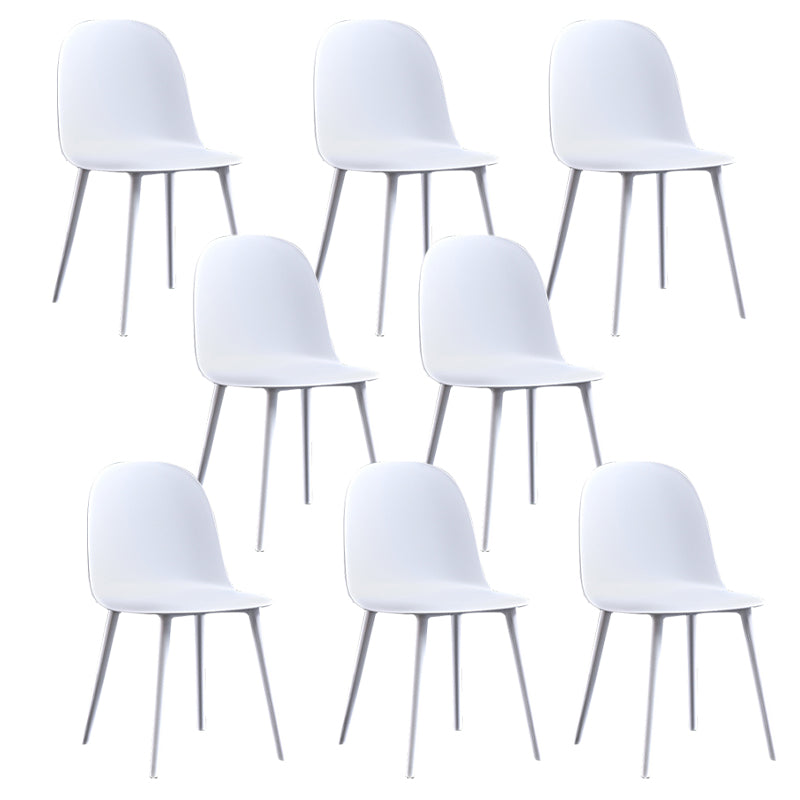 Glam Style Metal Side Chair Matte Finish Solid Back Dining Room Dining Chair