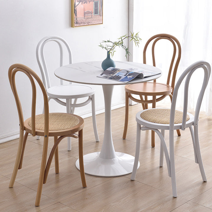 Modern Kitchen Dining Room Birch Wood Chair Windsor Back Side Chairs Set