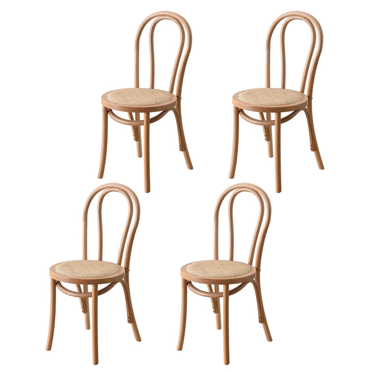 Modern Kitchen Dining Room Birch Wood Chair Windsor Back Side Chairs Set