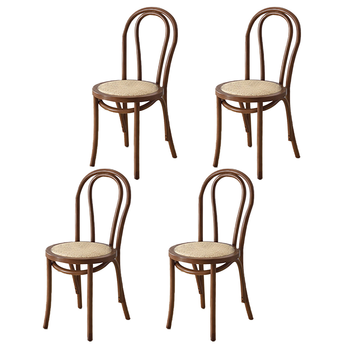 Modern Kitchen Dining Room Birch Wood Chair Windsor Back Side Chairs Set