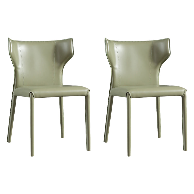 Contemporary Wingback Kitchen Dining Side Chair Metal Dining Side Chair