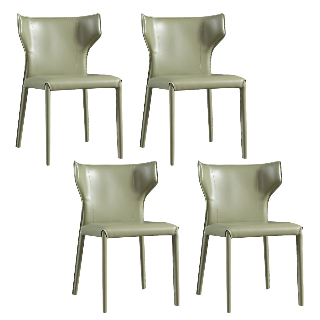 Contemporary Wingback Kitchen Dining Side Chair Metal Dining Side Chair