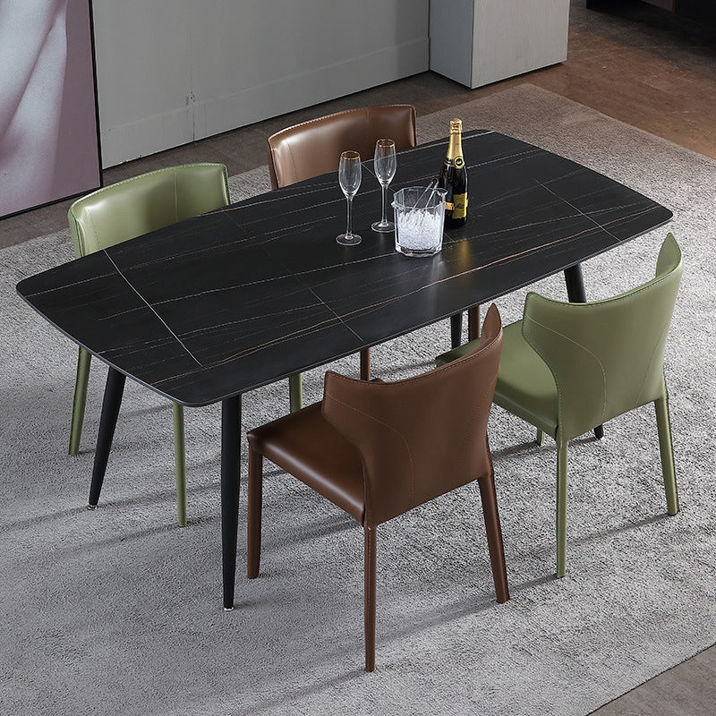 Contemporary Wingback Kitchen Dining Side Chair Metal Dining Side Chair