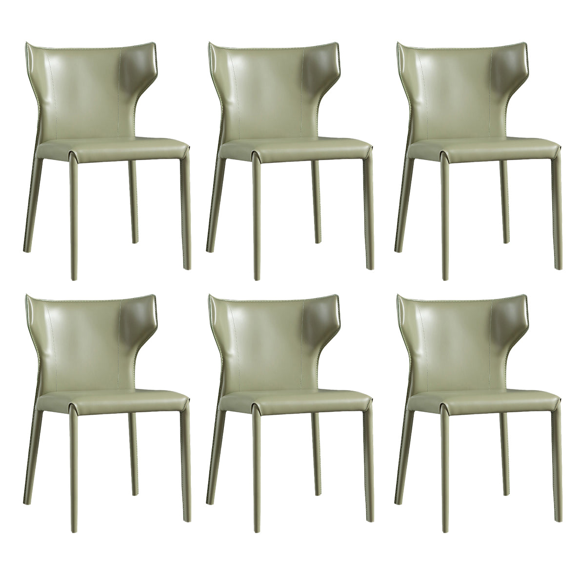 Contemporary Wingback Kitchen Dining Side Chair Metal Dining Side Chair