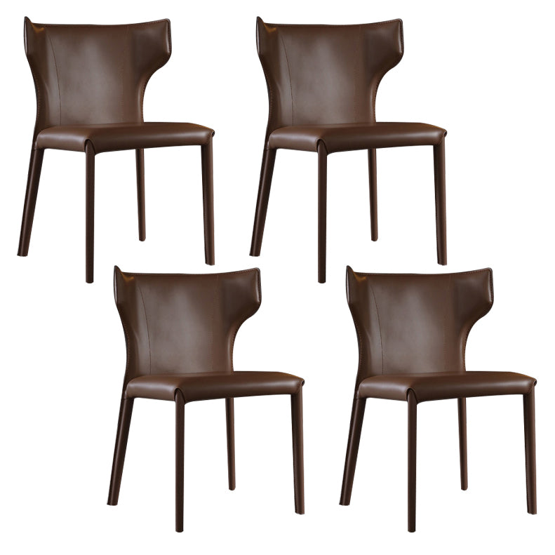 Contemporary Wingback Kitchen Dining Side Chair Metal Dining Side Chair