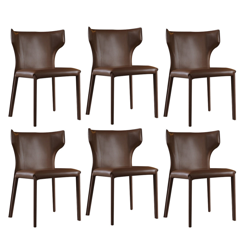 Contemporary Wingback Kitchen Dining Side Chair Metal Dining Side Chair