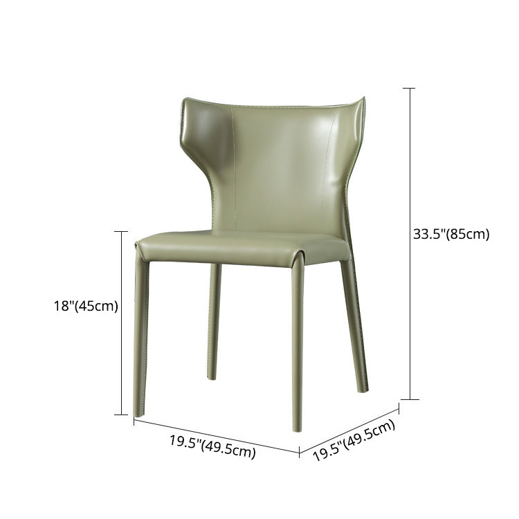 Contemporary Wingback Kitchen Dining Side Chair Metal Dining Side Chair