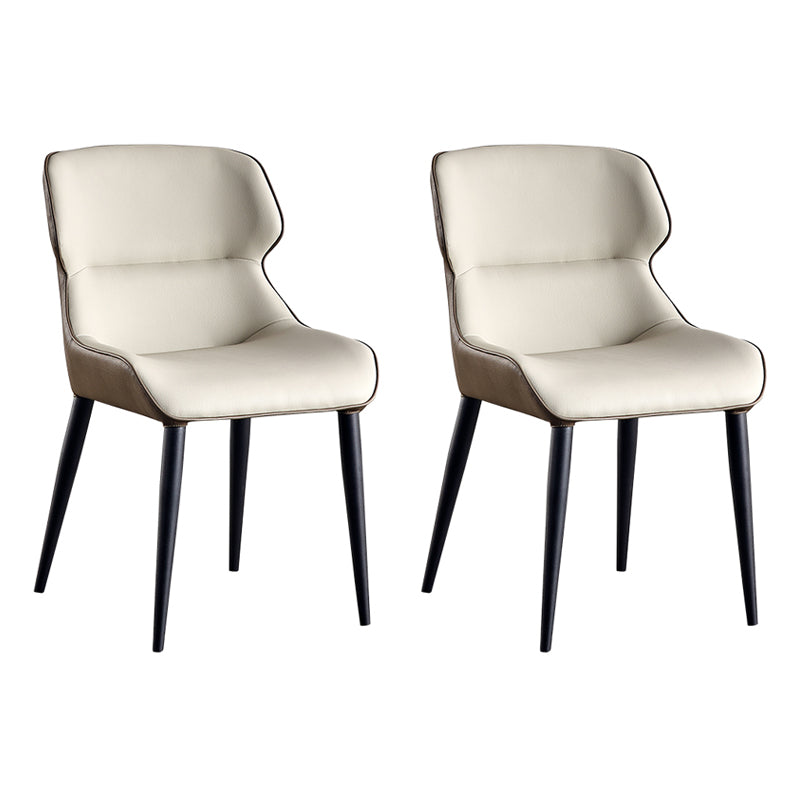 Contemporary Metal Armless Dining Chairs Wingback Side Chair for Home Use