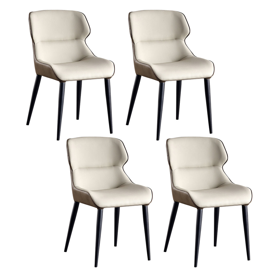 Contemporary Metal Armless Dining Chairs Wingback Side Chair for Home Use