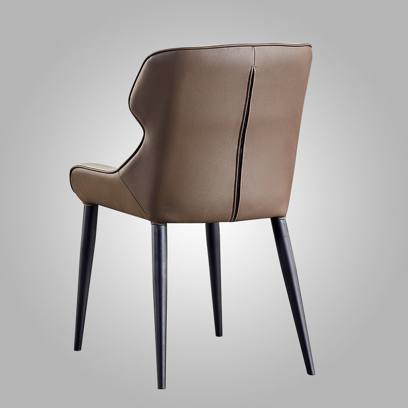 Contemporary Metal Armless Dining Chairs Wingback Side Chair for Home Use