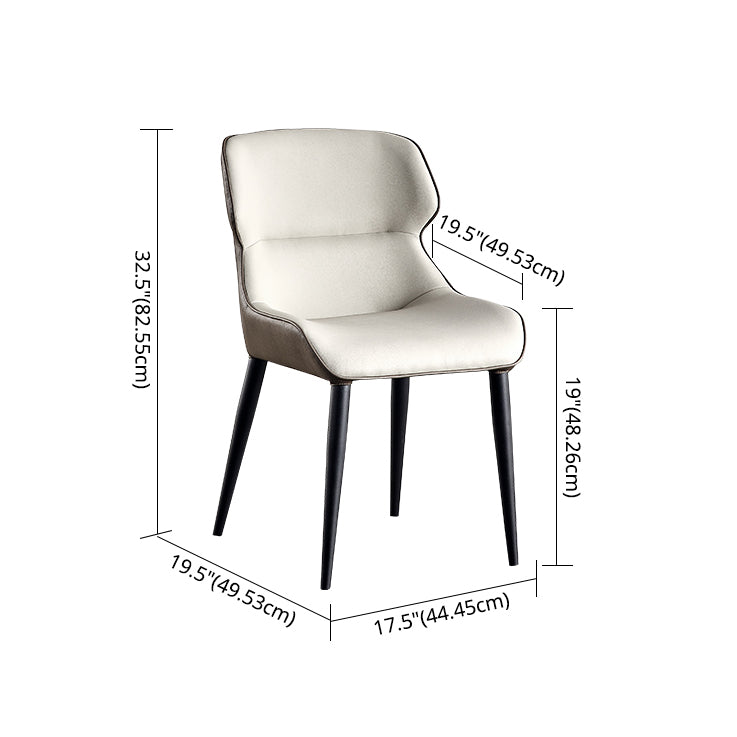 Contemporary Metal Armless Dining Chairs Wingback Side Chair for Home Use