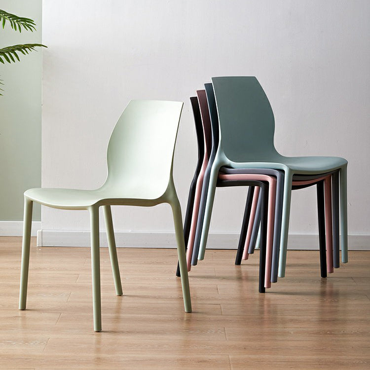 Contemporary Plastic  Dining Side Chair Stackable Side Chair Set for Dining Room