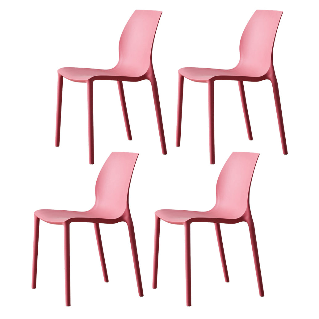 Contemporary Plastic  Dining Side Chair Stackable Side Chair Set for Dining Room