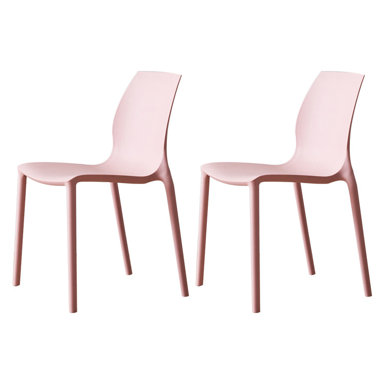 Contemporary Plastic  Dining Side Chair Stackable Side Chair Set for Dining Room