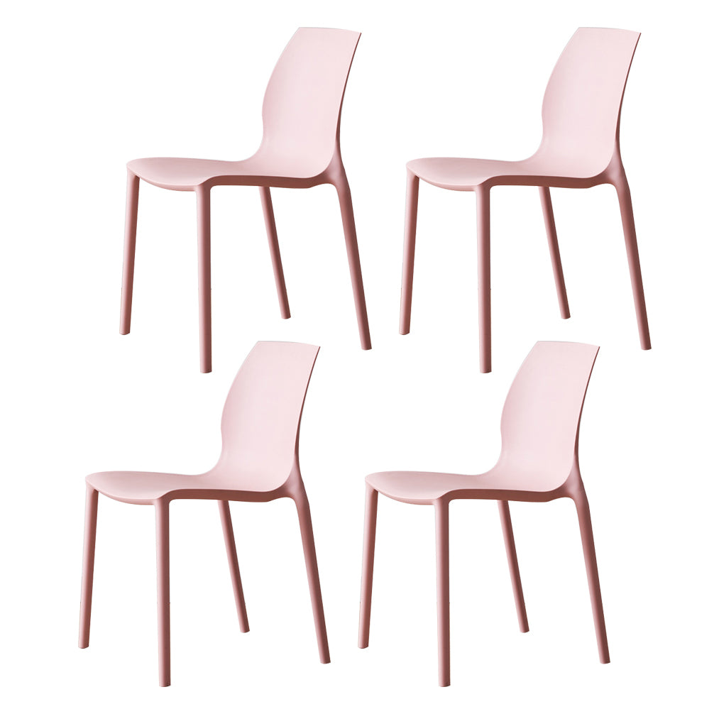 Contemporary Plastic  Dining Side Chair Stackable Side Chair Set for Dining Room