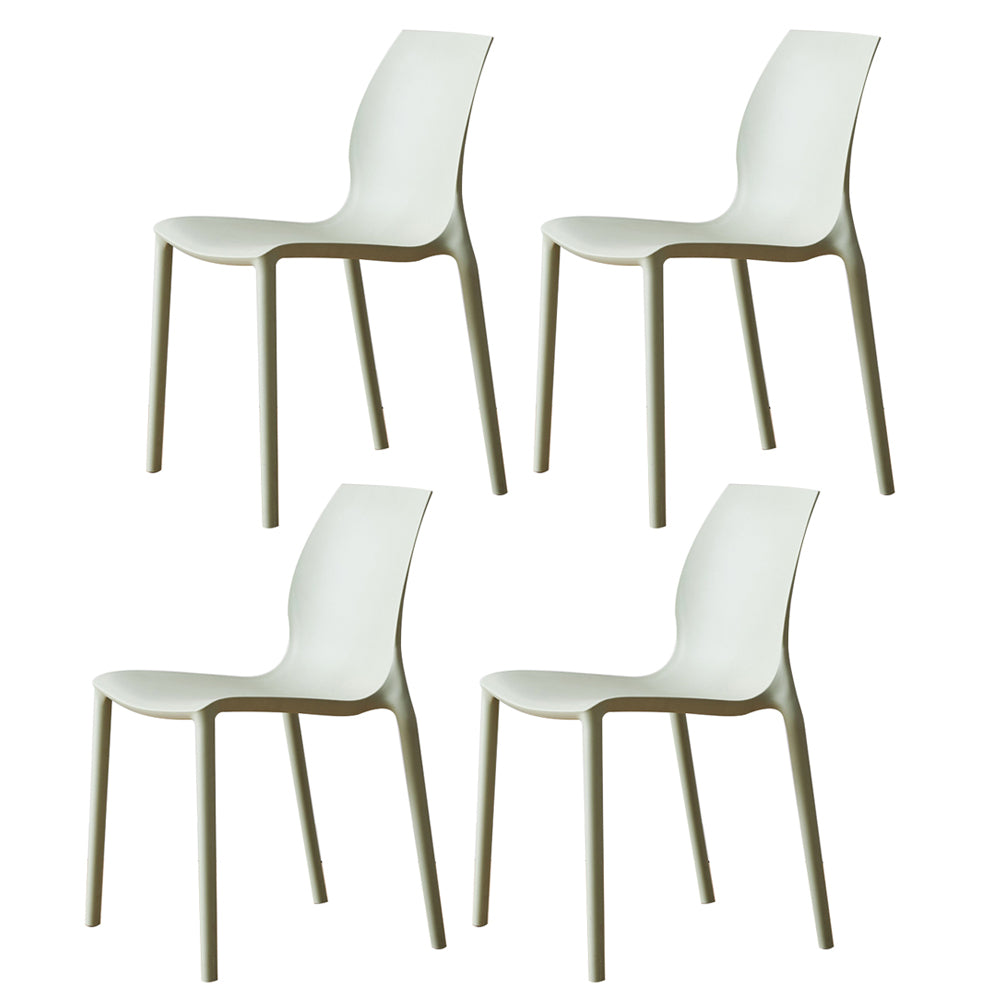 Contemporary Plastic  Dining Side Chair Stackable Side Chair Set for Dining Room