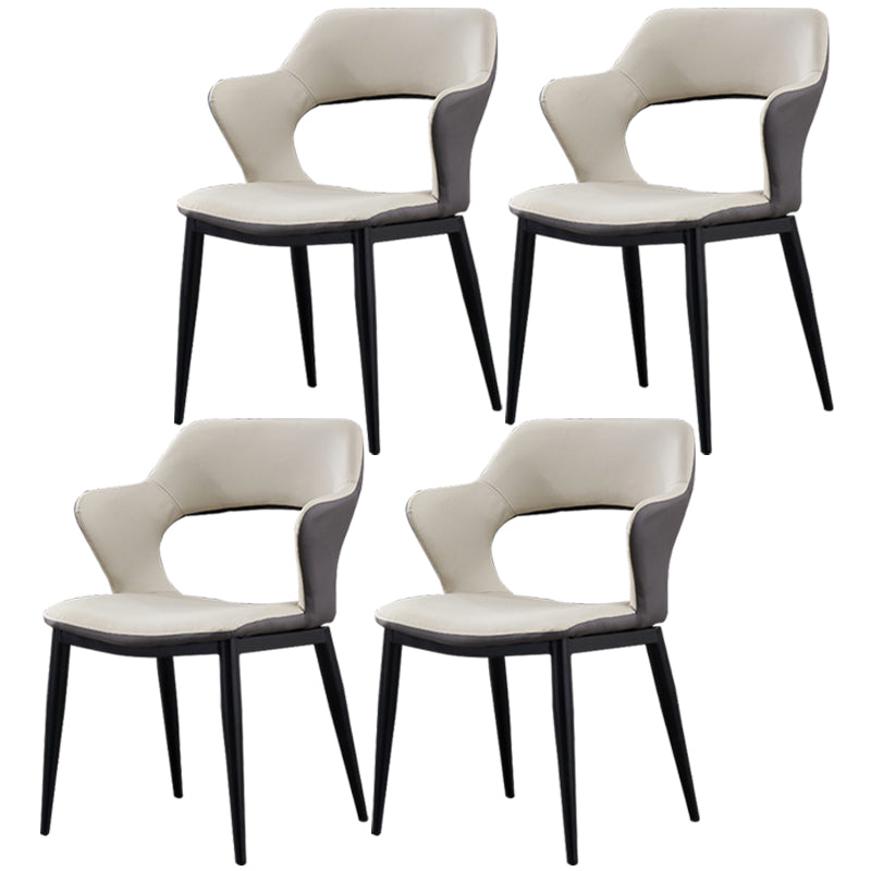 Contemporary Dining Chair Upholstered Open Back Dining Side Chair for Home