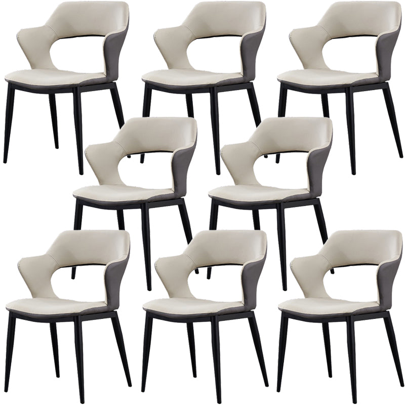 Contemporary Dining Chair Upholstered Open Back Dining Side Chair for Home