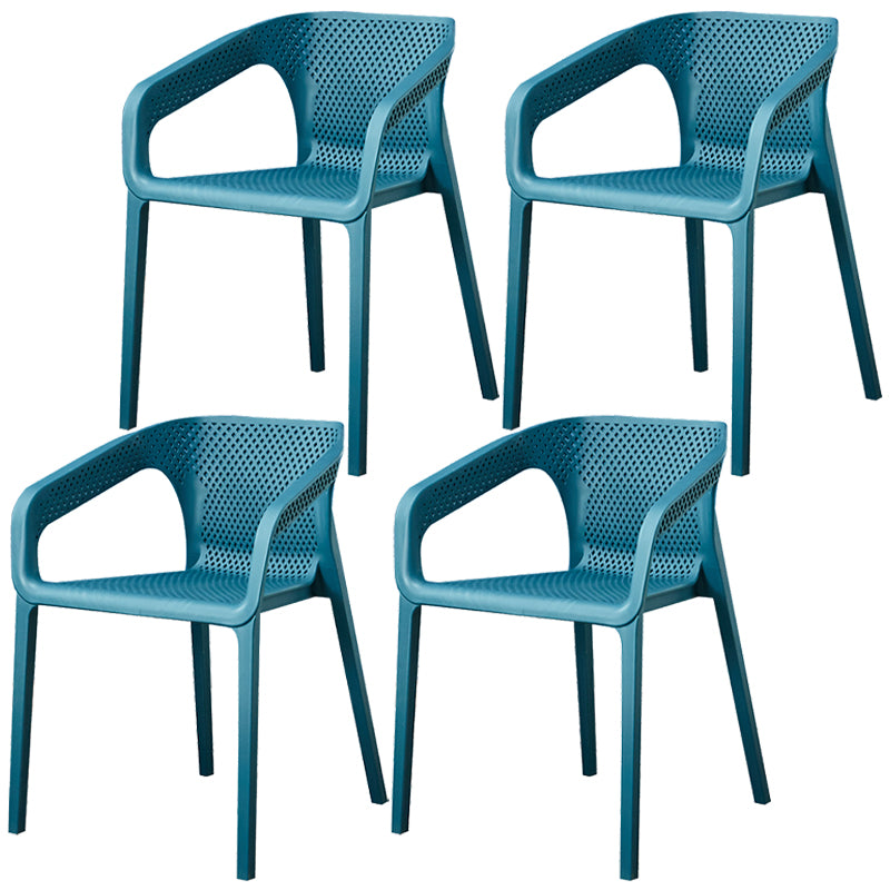 Glam Style 20'' Wide Plastic Side Chair Solid Back Chair with 4 Legs For Home Use