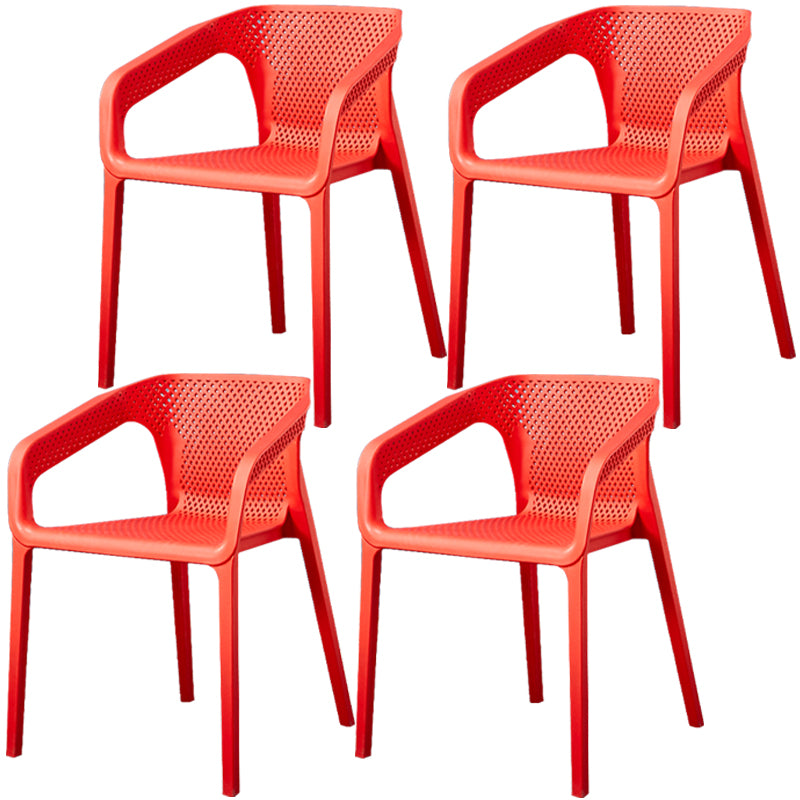 Glam Style 20'' Wide Plastic Side Chair Solid Back Chair with 4 Legs For Home Use