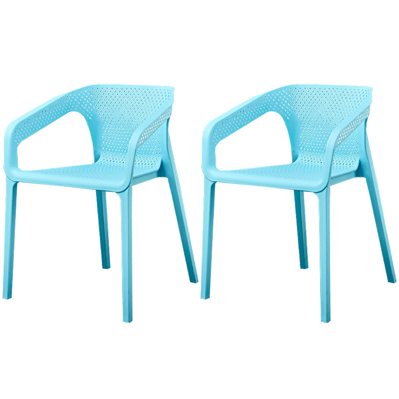 Glam Style 20'' Wide Plastic Side Chair Solid Back Chair with 4 Legs For Home Use