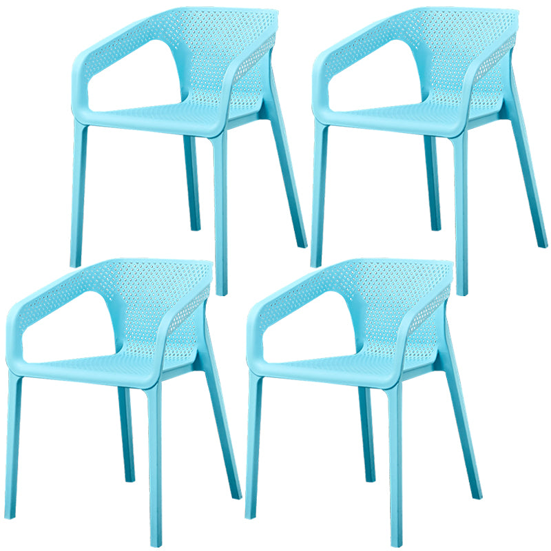 Glam Style 20'' Wide Plastic Side Chair Solid Back Chair with 4 Legs For Home Use