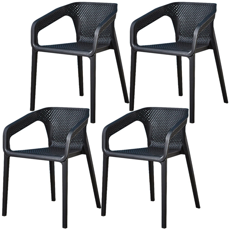 Glam Style 20'' Wide Plastic Side Chair Solid Back Chair with 4 Legs For Home Use