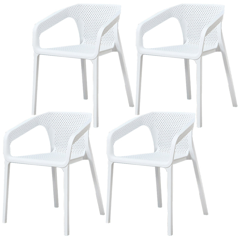 Glam Style 20'' Wide Plastic Side Chair Solid Back Chair with 4 Legs For Home Use