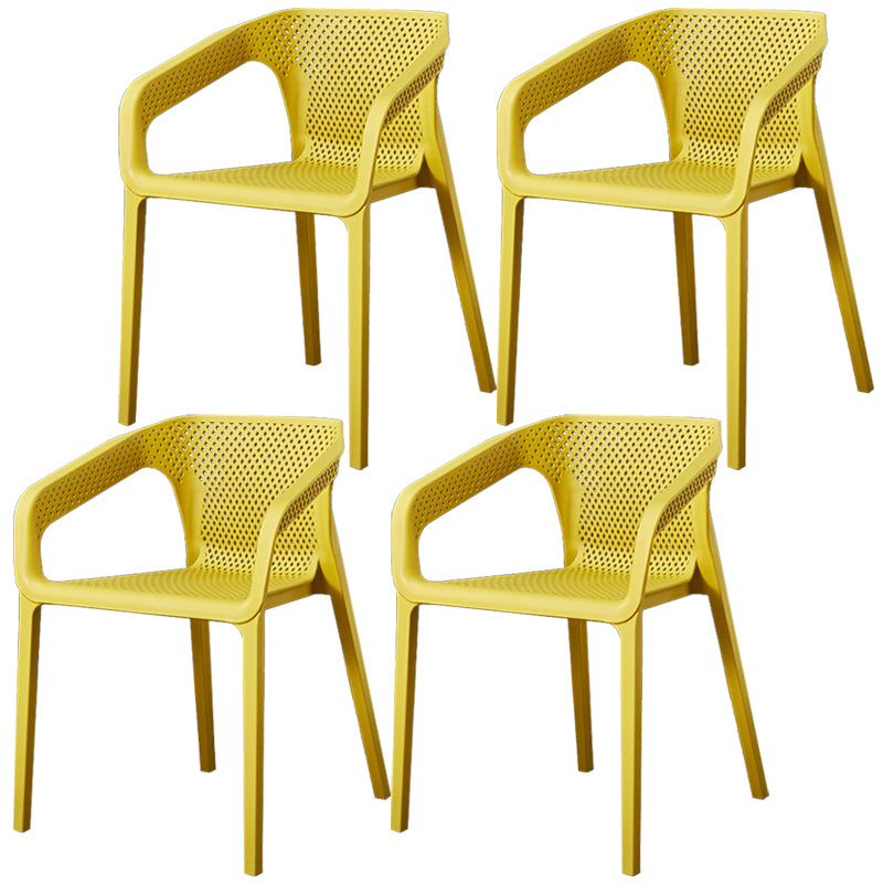 Glam Style 20'' Wide Plastic Side Chair Solid Back Chair with 4 Legs For Home Use