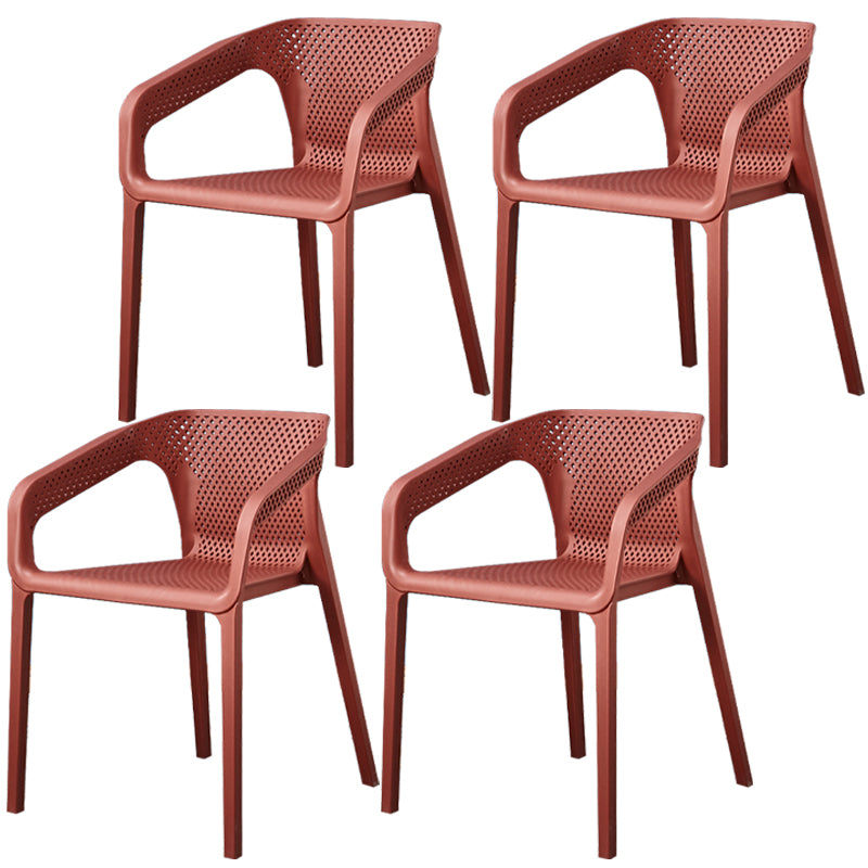 Glam Style 20'' Wide Plastic Side Chair Solid Back Chair with 4 Legs For Home Use