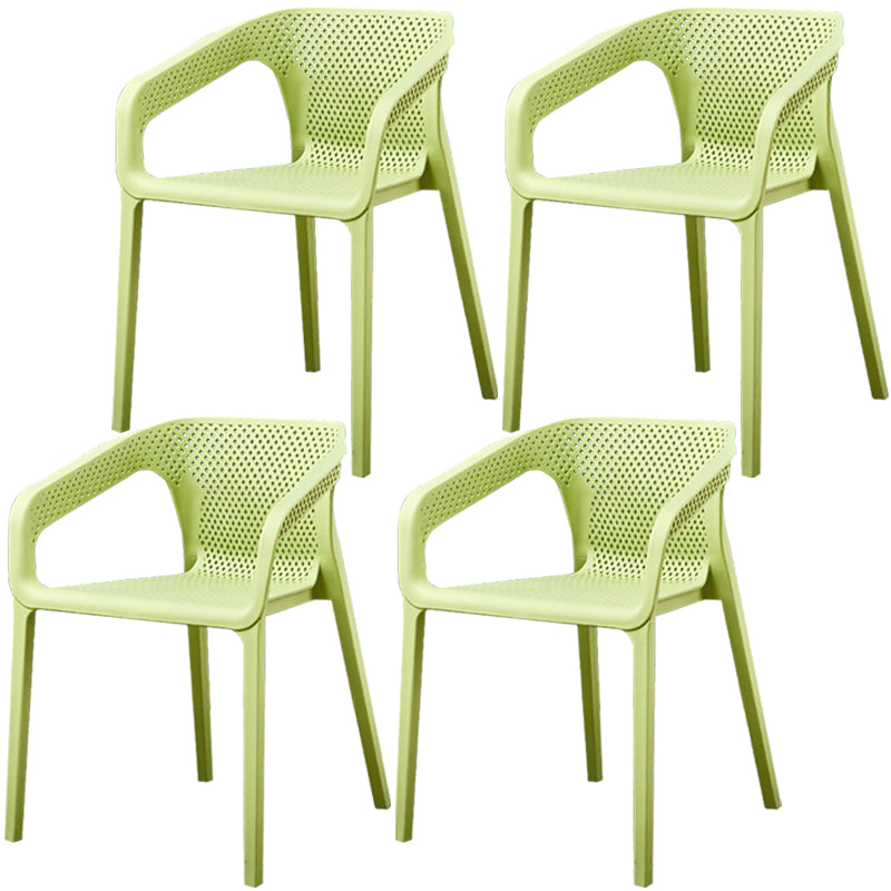 Glam Style 20'' Wide Plastic Side Chair Solid Back Chair with 4 Legs For Home Use