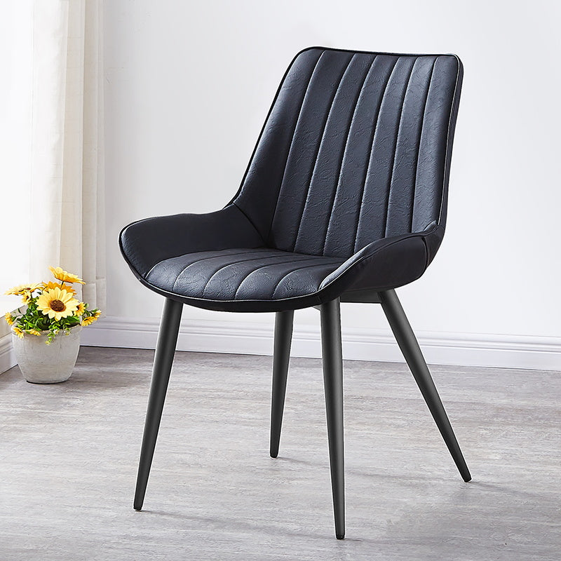 Glam Style Dining Room Chair Wingback Parsons Chair with 4 Metal Legs for Home Use