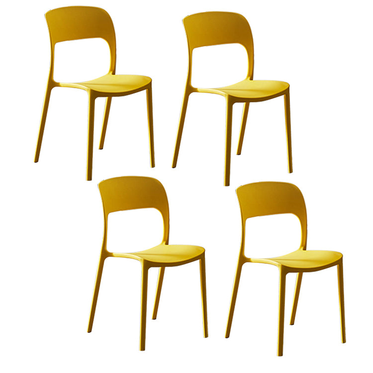 Home Side Chair Stackable Contemporary Open Back Plastic Dining Room Chair